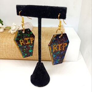 Halloween earrings RIP